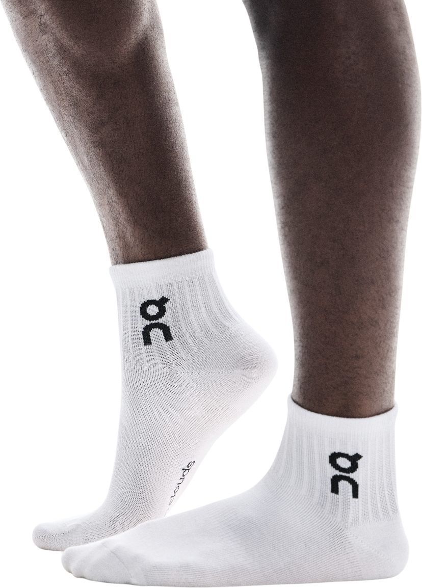 Sokker On Running Running Logo Mid Socks Hvid | 2uf10520069