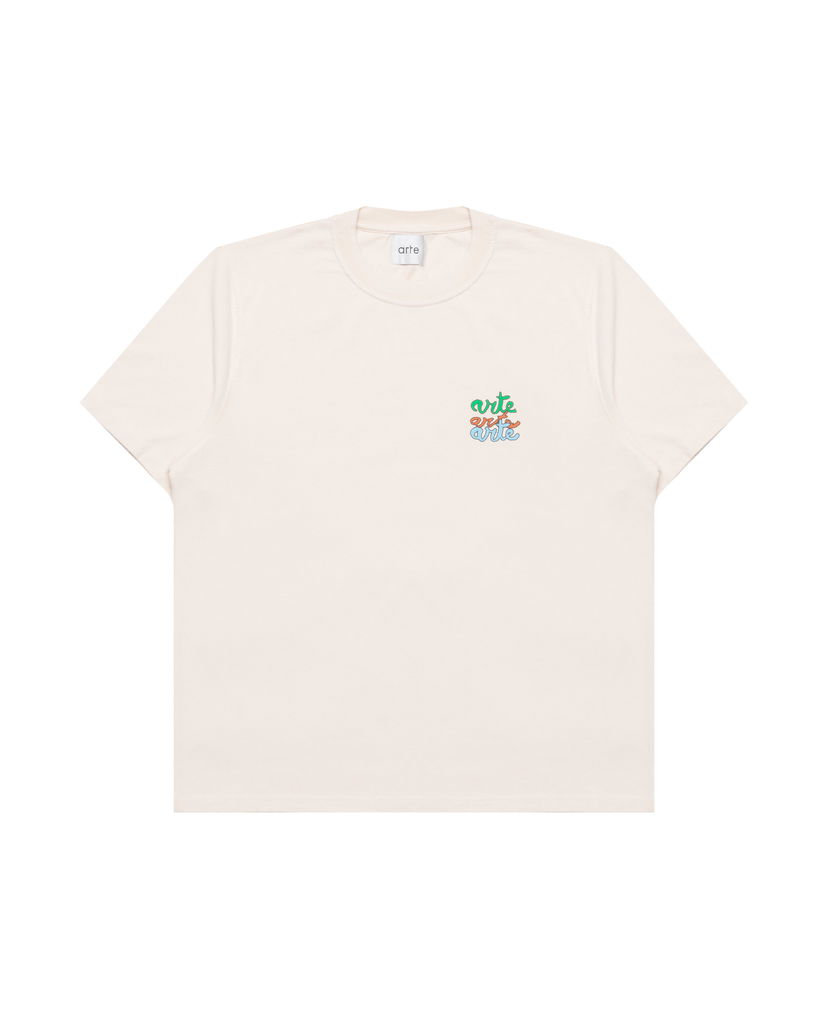 T-shirt Arte Antwerp Arte Antwerp Multi Logo T-Shirt Beige | SS25-102T