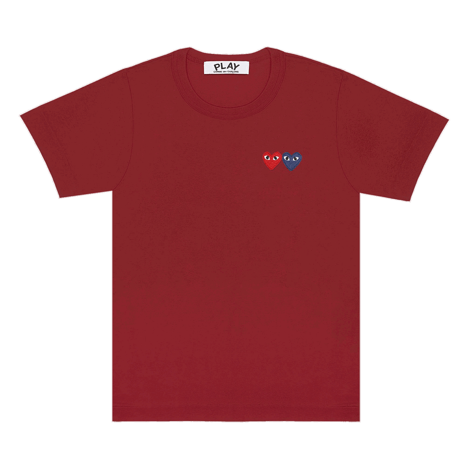 T-shirt Comme des Garçons PLAY Double Hearts T-Shirt Bourgogne | AZ T225 051 4, 0