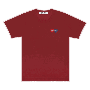 T-shirt Comme des Garçons PLAY Double Hearts T-Shirt Bourgogne | AZ T225 051 4, 0
