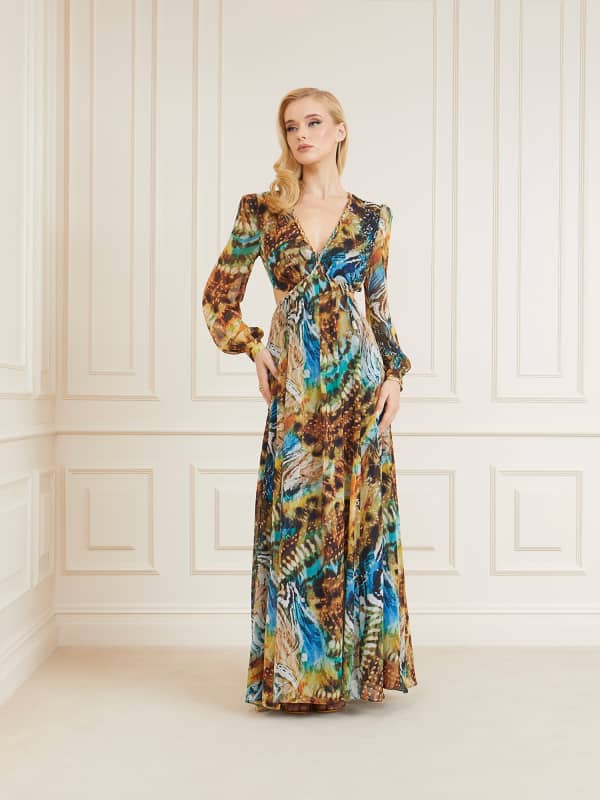 Kjole GUESS Marciano All Over Print Long Dress Flerfarvet | 3BGK517068Z, 0