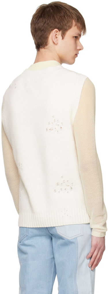 Sweater Feng Chen Wang Feng Chen Wang Distressed Vest Hvid | FUS15KT06, 2