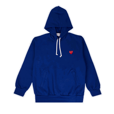 Sweatshirt Comme des Garçons Play Heart Hoodie Mørkeblå | az t172 051 2, 0