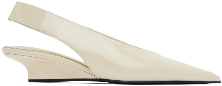 Sneakers og sko TOTEME 'The Wedge-Heel' Slingback Pumps Beige | 244-WAS0165-LE0091, 0