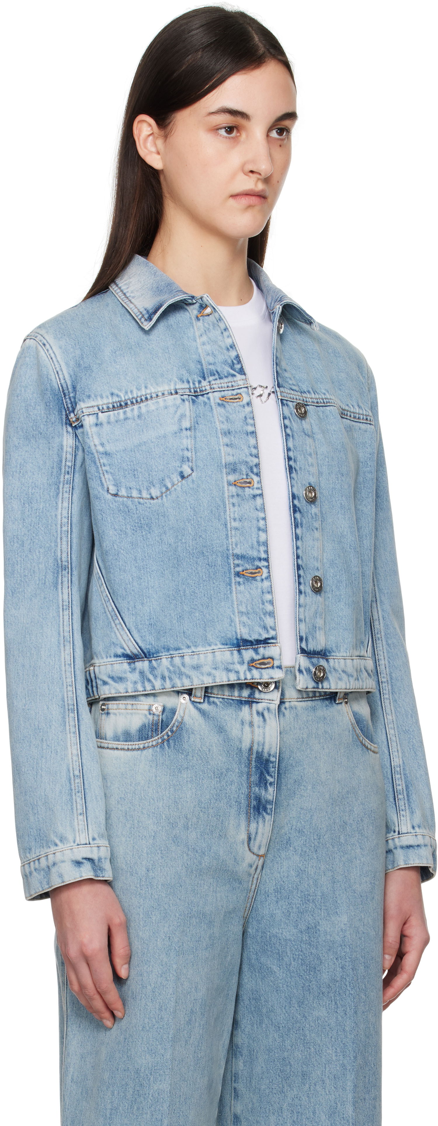 Jakke LANVIN Lanvin Short Denim Jacket Blå | RW-JA0301-D087-P25, 1