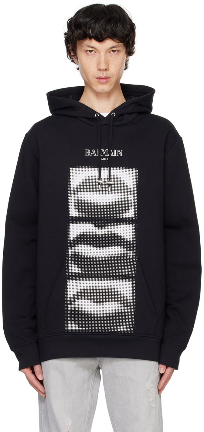 Sweatshirt Balmain Balmain Lips Print Hoodie Sort | DH0JT047GE07