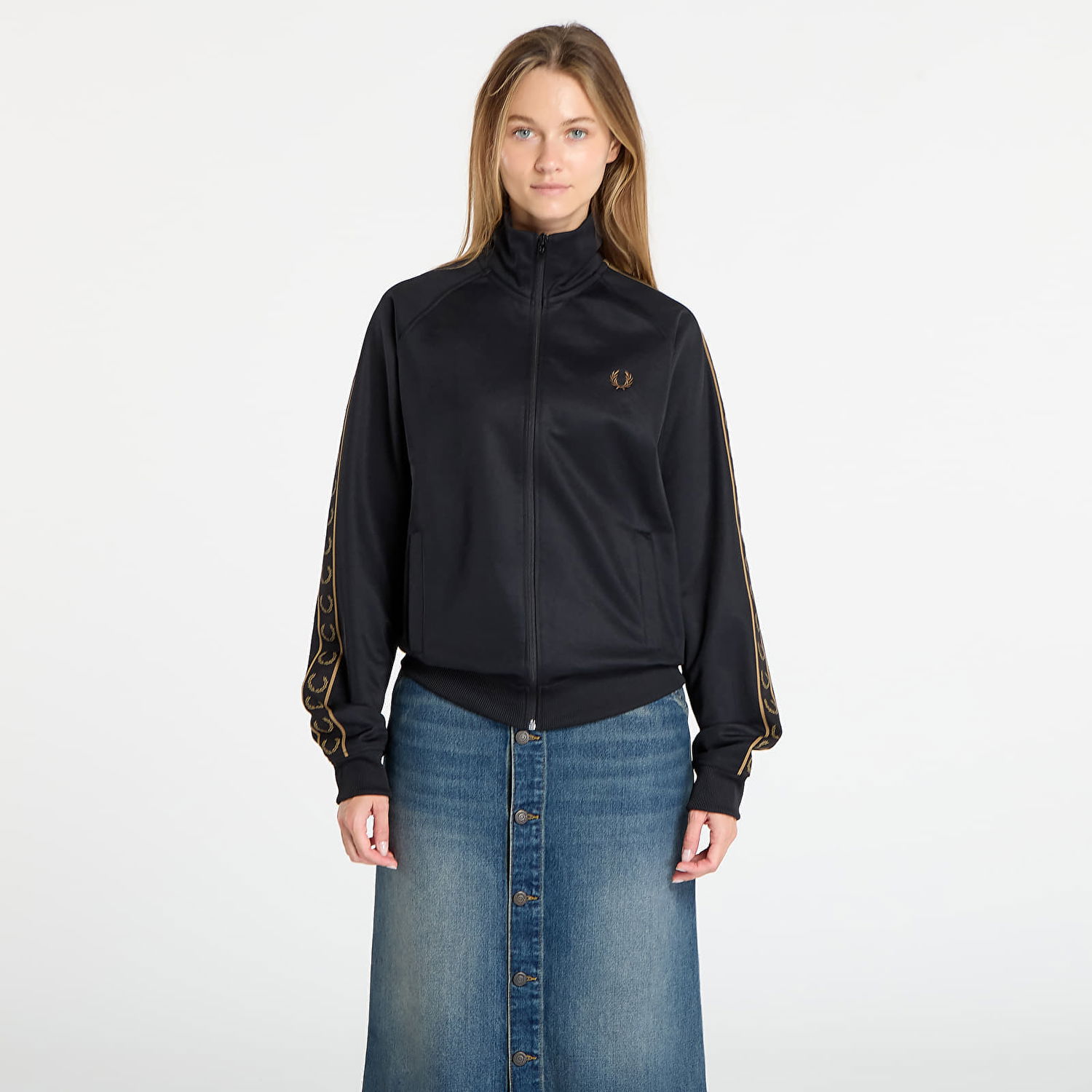 Jakke Fred Perry Fred Perry Contrast Tape Track Jacket Sort | J5557 S77, 0