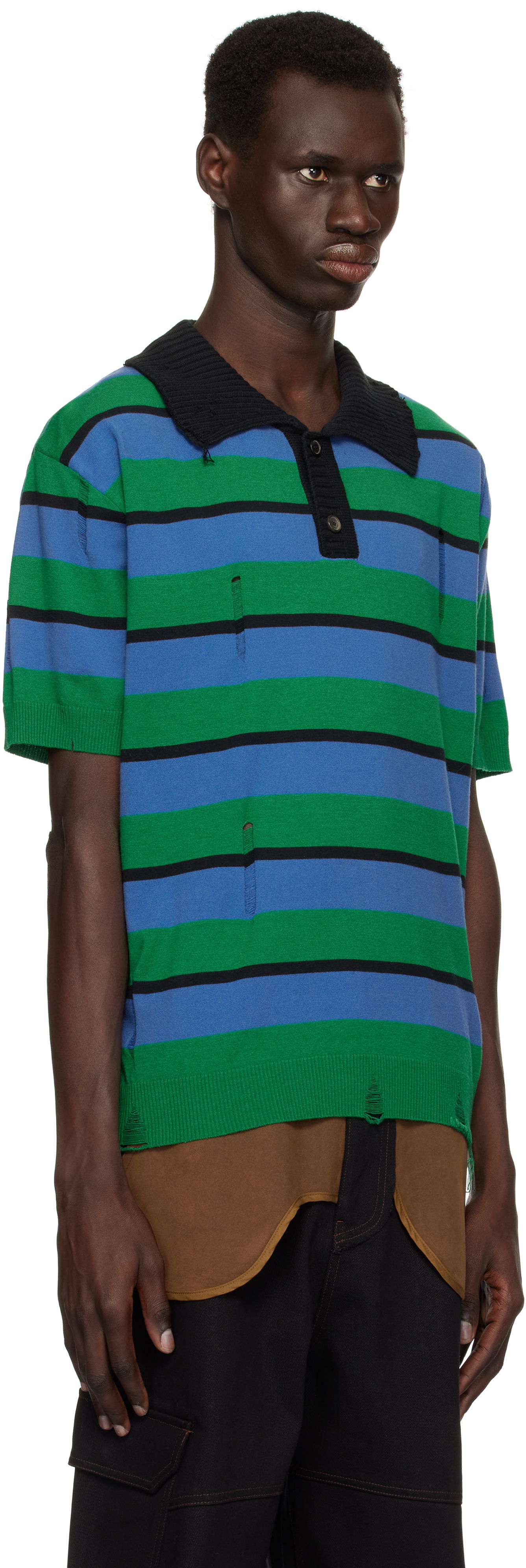 Polo skjorte Andersson Bell Andersson Bell Damaged Stripe Knit Polo Flerfarvet | atb1242m, 1