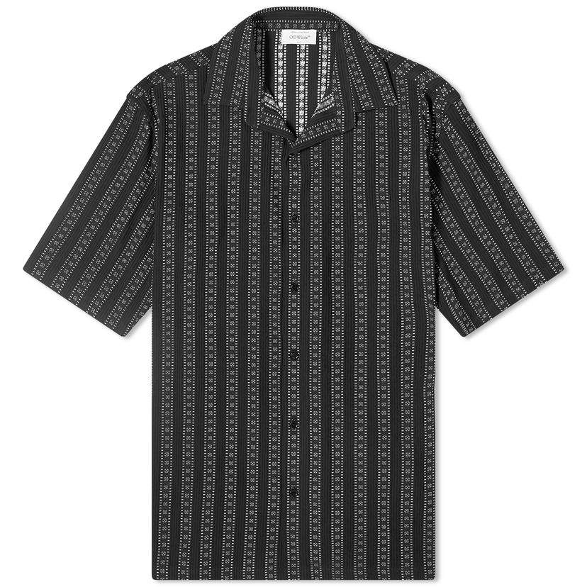 Skjorte Off-White Arrow Stripe Vacation Shirt Blå | OMGG013S24FAB0018200