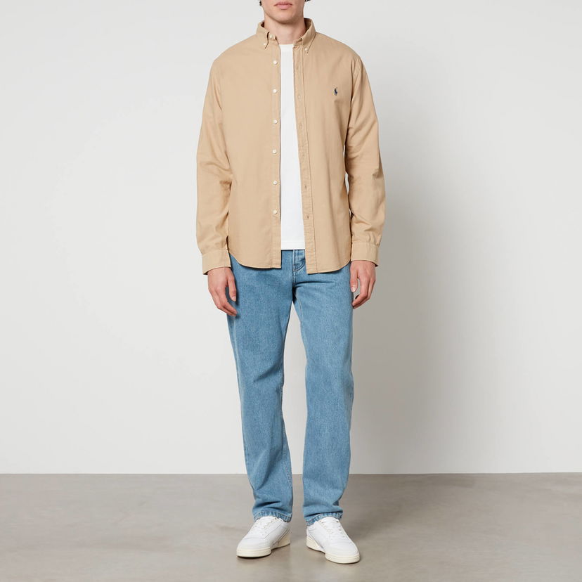 Skjorte Polo by Ralph Lauren Polo Ralph Lauren Gefärbtes Custom-Fit Oxfordhemd - Surrey Tan - Beige | 710889740001