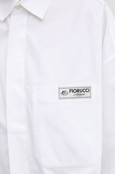 Skjorte Fiorucci Fiorucci Relaxed Fit Shirt with Classic Collar Hvid | U01FMTLO230CO02WH01, 4