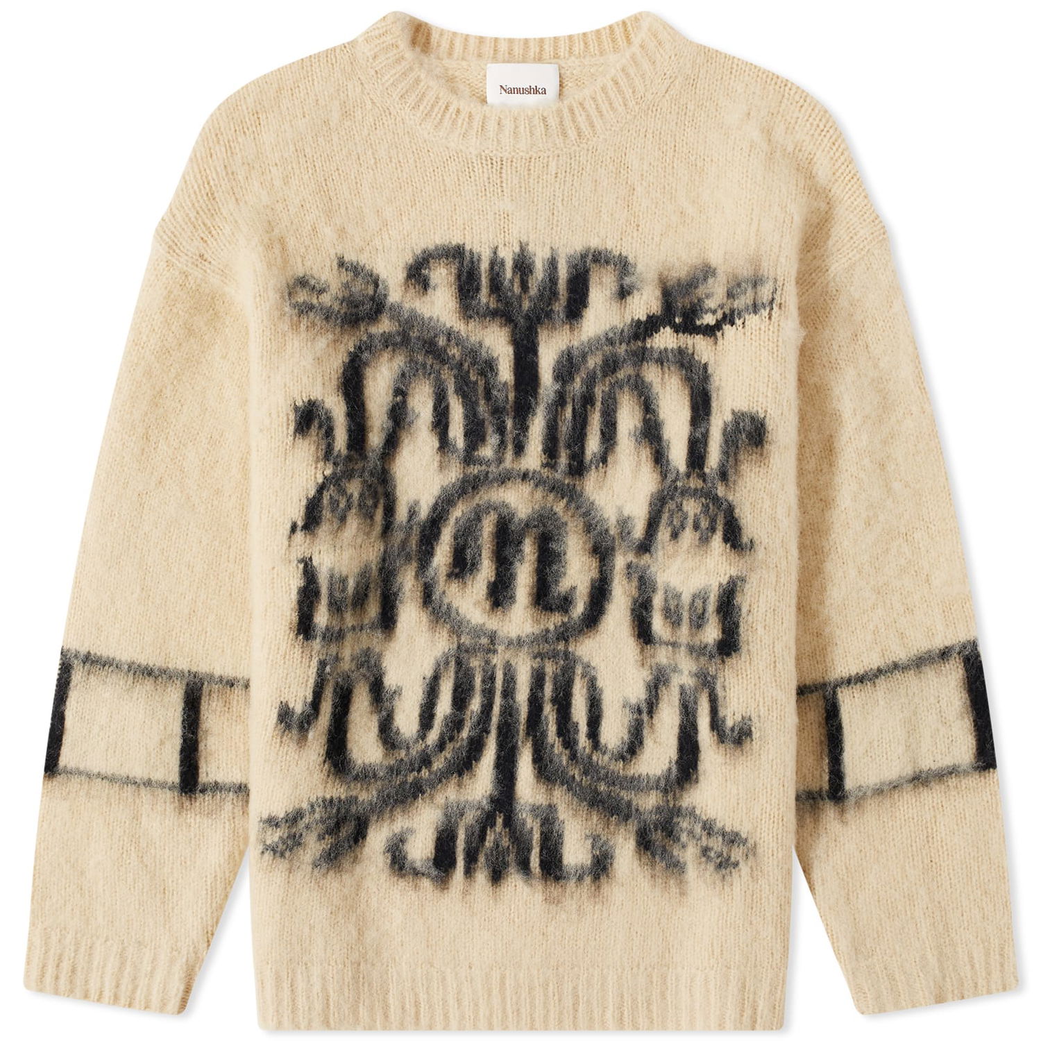 Sweater Nanushka Nanuskha Destin Intarsia Crew Knit Beige | NM23RSSW00316, 0
