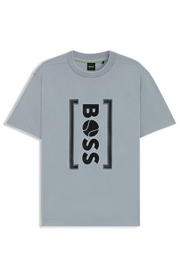 T-shirt BOSS BOSS Relaxed-Fit Tennis T-Shirt Grå | 50543905