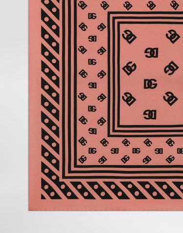 Tørklæde Dolce & Gabbana Dolce & Gabbana Silk Twill Square Scarf with DG Logo Print Lyserød | FN093RGDB7YH2VAN, 1