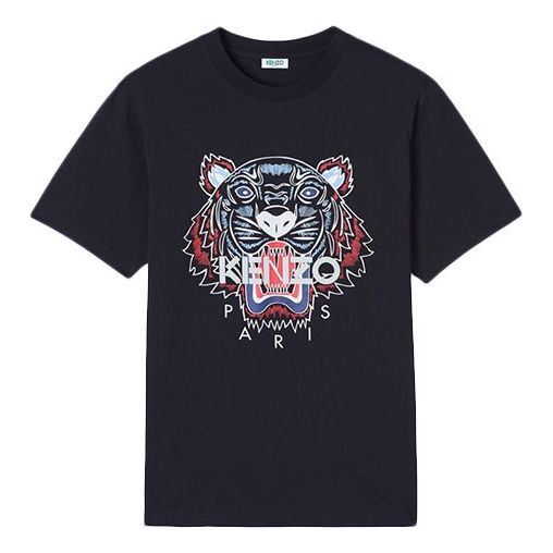 T-shirt KENZO Tiger Logo Printed T-Shirt Mørkeblå | FA55TS0504YA-99, 0