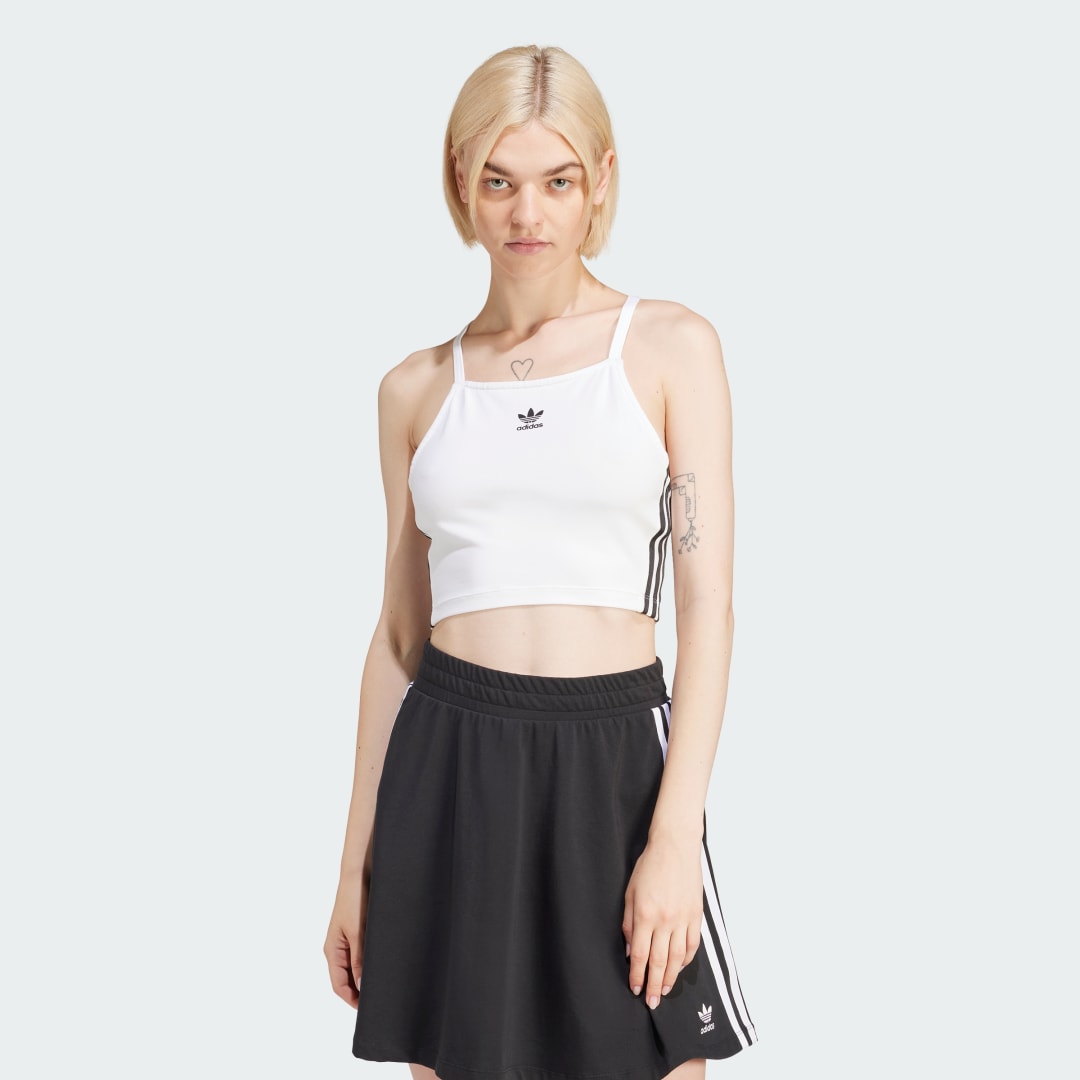 Crop top adidas Originals Adicolor 3-Stripes Crop Top Hvid | IN8377, 0