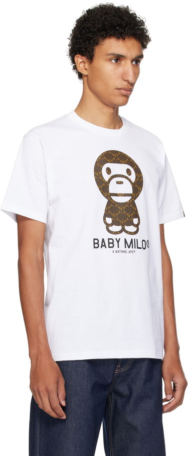 T-shirt BAPE BAPE College Monogram Baby Milo T-Shirt Hvid | 002TEL301008M, 1