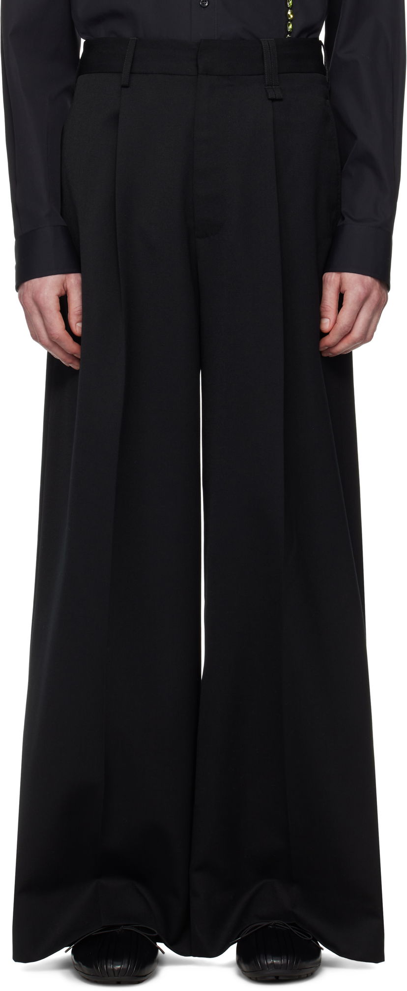 Bukser Simone Rocha Simone Rocha Wide Leg Trousers Sort | 4118 1217