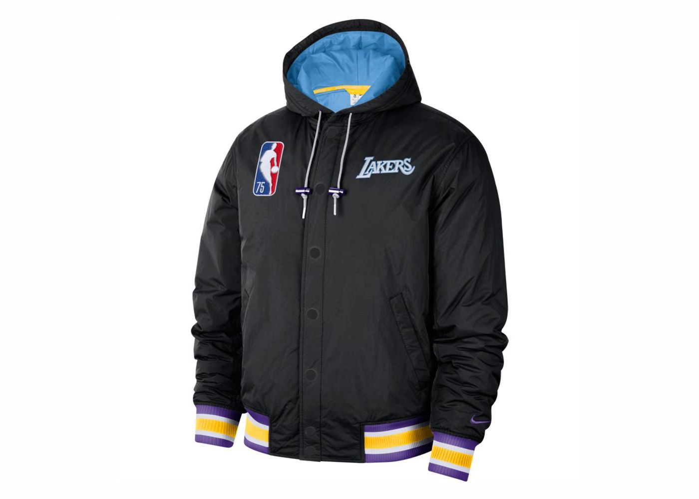 Jakke Nike NBA Los Angeles Lakers Courtside Jacket Black/Coast/Amarillo/Field Purple Sort | DB1988-010, 0