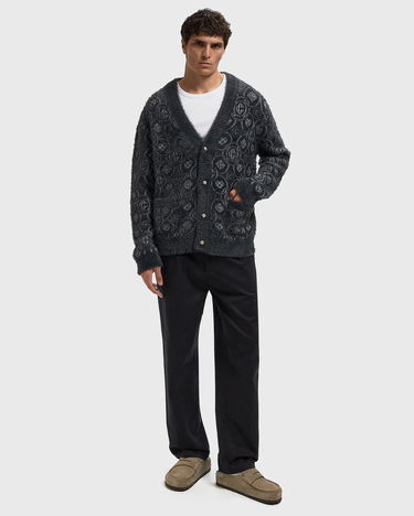 Sweater Casablanca Fluffy Monogram Jacquard Cardigan Sort | M-AW25-KW-1094-01, 2