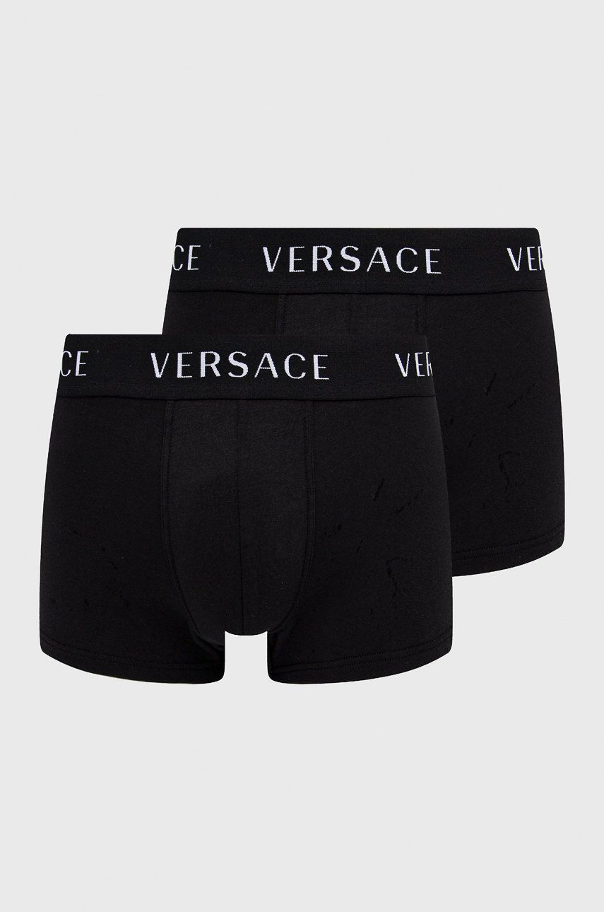 Boksere Versace Logo Trunks 2-pack Sort | AU04020.NOS, 0