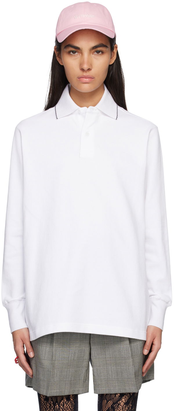 Polo skjorte We11done We11done Scalloped Polo Hvid | WD-TT1-23-819-U-WH