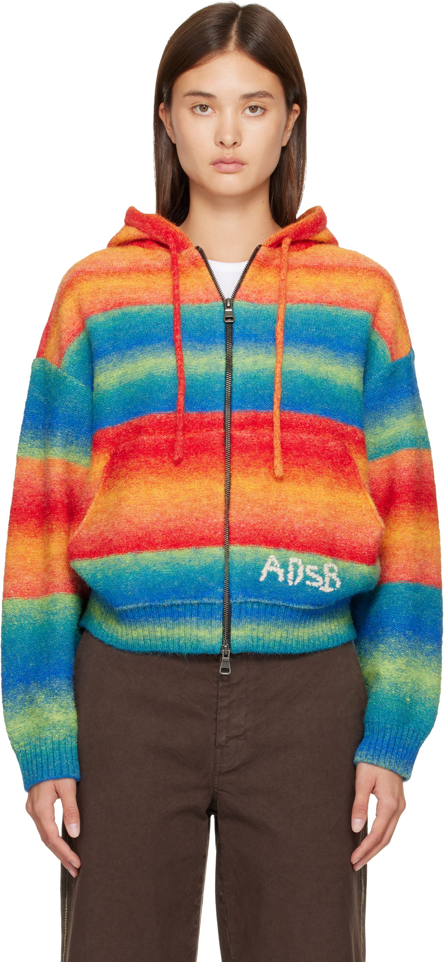 Sweatshirt Andersson Bell Full-Zip Striped Knit Hoodie with ADSB Embroidery Flerfarvet | atb1390u, 0