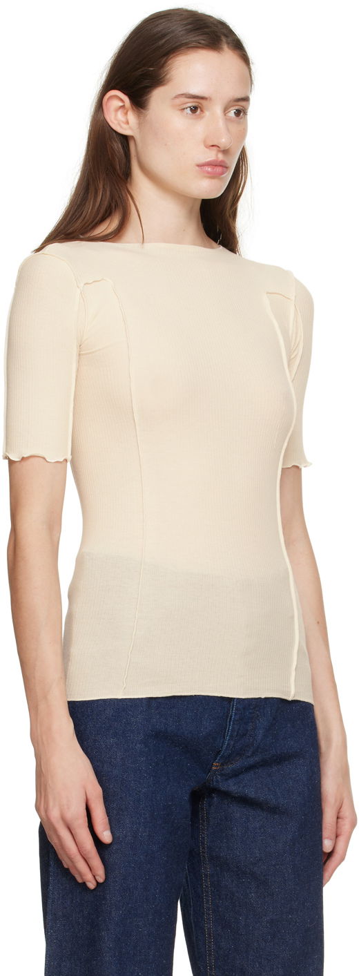 T-shirt Baserange Fitted Short Sleeve T-Shirt Beige | TTO3-RB-000, 1