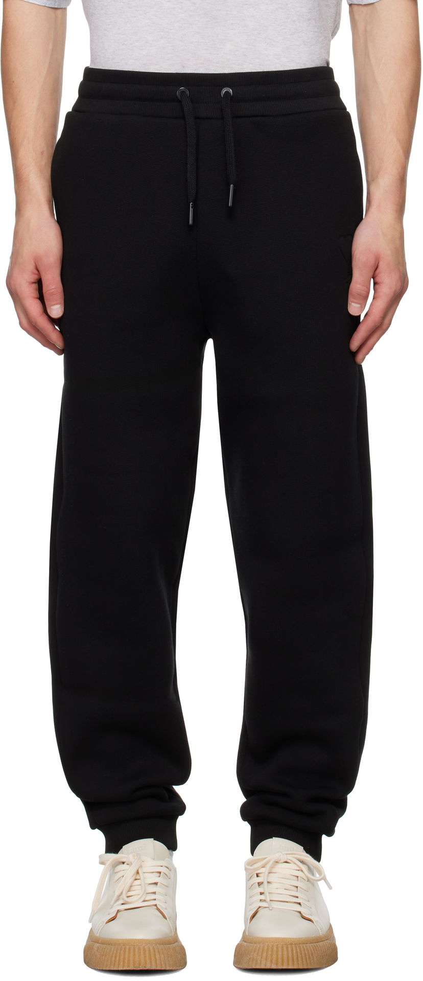 Joggingbukser AMI Heart Logo Sweatpants Sort | UTR237.749