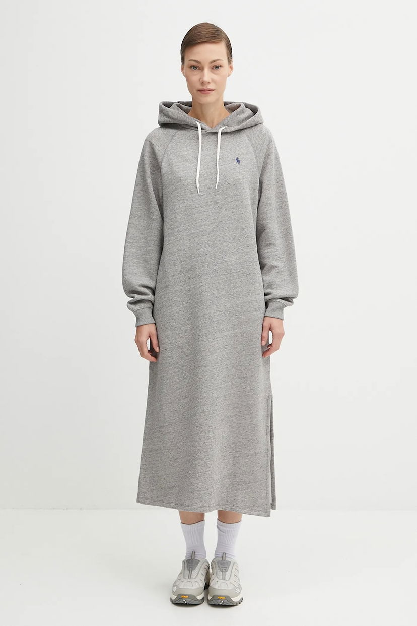 Kjole Polo by Ralph Lauren Polo Ralph Lauren Midi Hoodie Dress Grå | 211972699