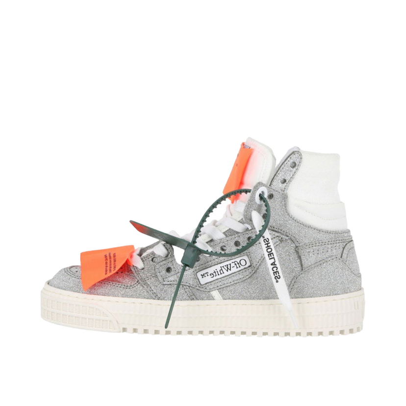 Sneakers og sko Off-White Off-Court 3.0 Glitter High Top Sneaker Silver White W Metalisk | IA112S22 LEA00 47201