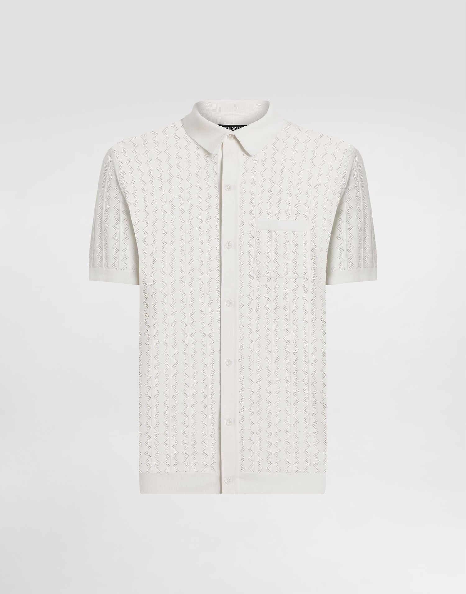 Polo skjorte Dolce & Gabbana Dolce & Gabbana Short-Sleeved Openwork Polo Shirt Hvid | GXVA9TJBCFJW0001, 0