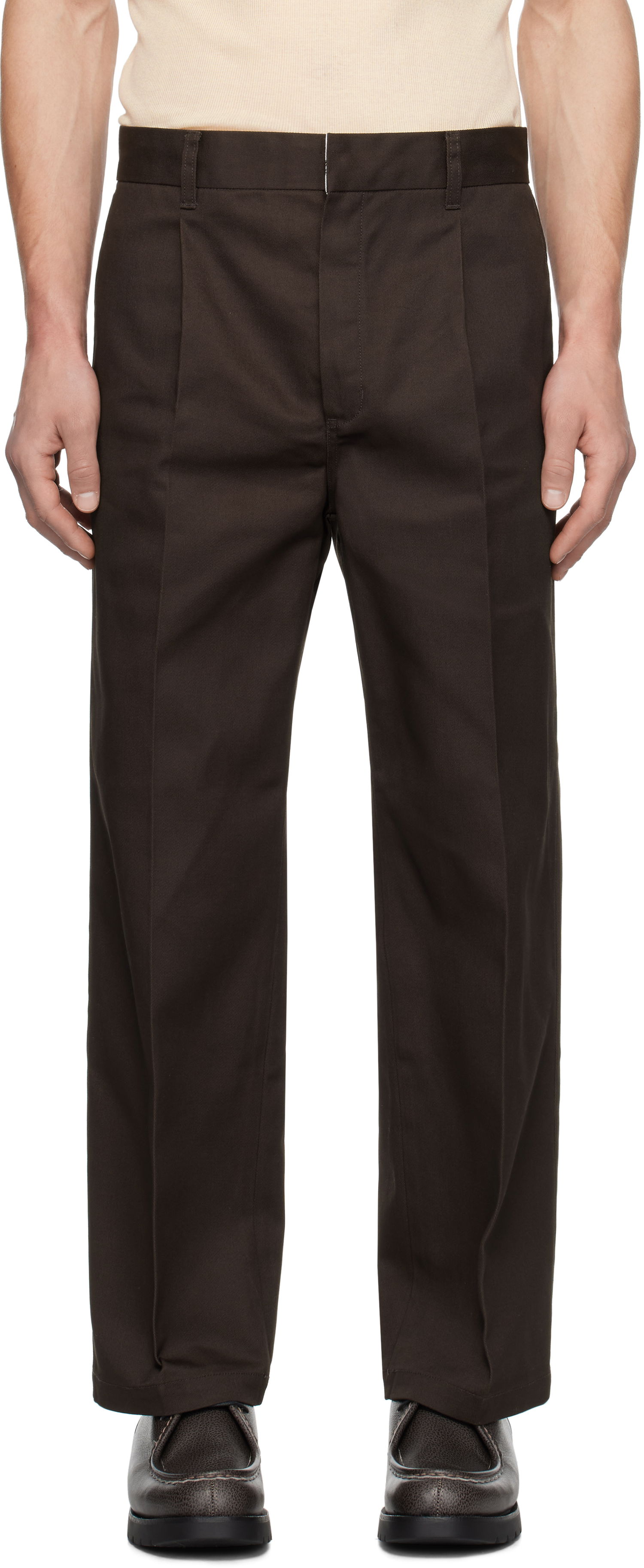 Bukser WACKO MARIA Pleated Trousers Brun | 24FW-WMP-DC01, 0