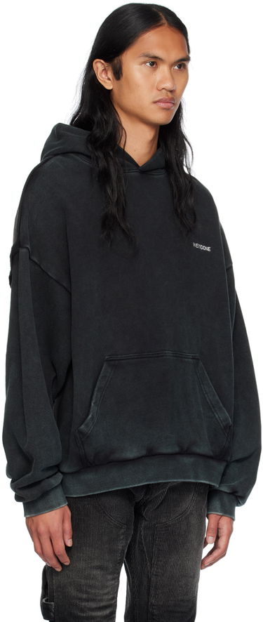 Sweatshirt We11done Raw Edge Hoodie by Sort | WD-TH2-24-809-U-BK, 1