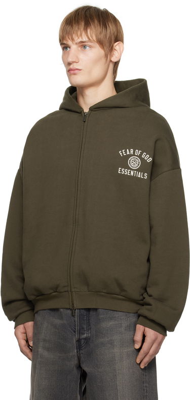 Sweatshirt Fear of God Fear of God ESSENTIALS Heavy Fleece Full Zip Hoodie Grøn | 192HO246245F, 3