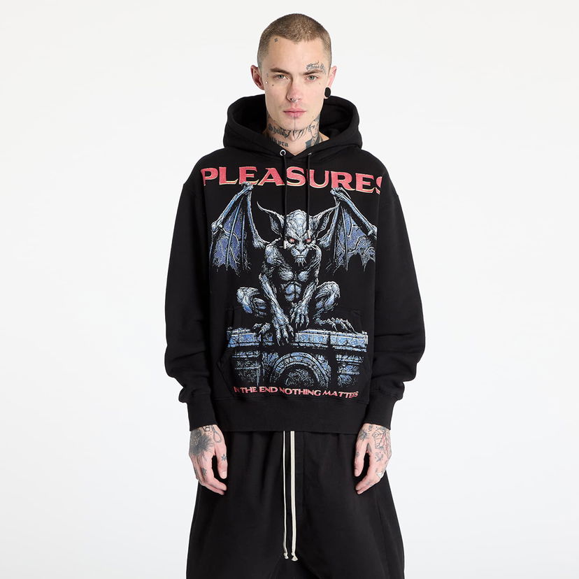 Sweatshirt Pleasures PLEASURES Gargoyle Hoodie Sort | P25SP015 BLACK