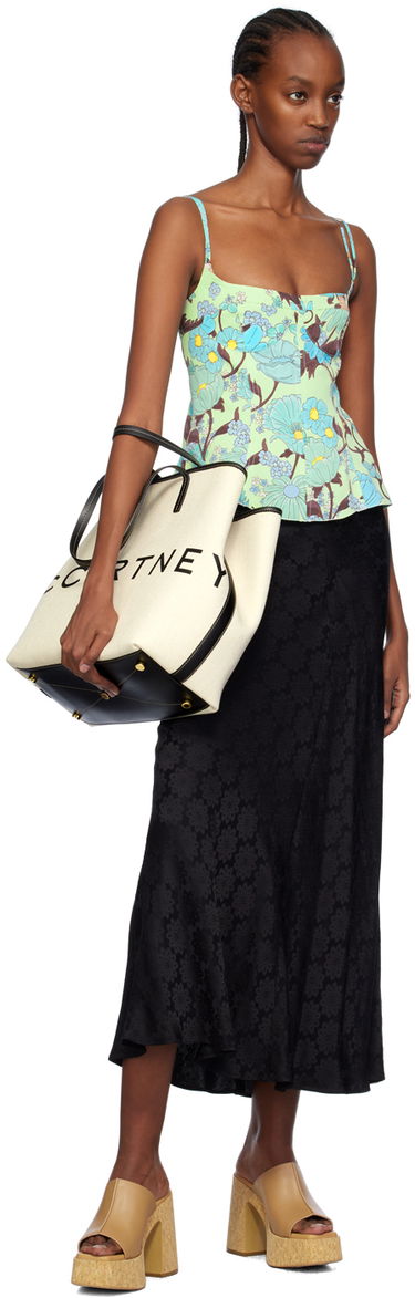 Tanktop Stella McCartney Stella McCartney Floral Print Peplum Camisole Grøn | 6T01583DS300, 3