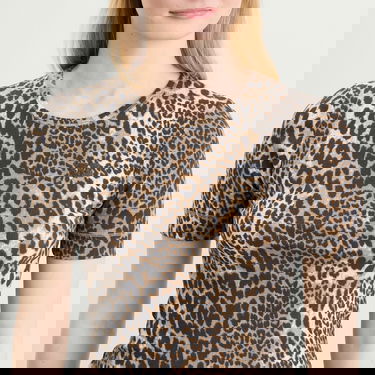 T-shirt GANNI Soft Cotton Rib Short Sleeve T-Shirt Flerfarvet | T4405-943, 5