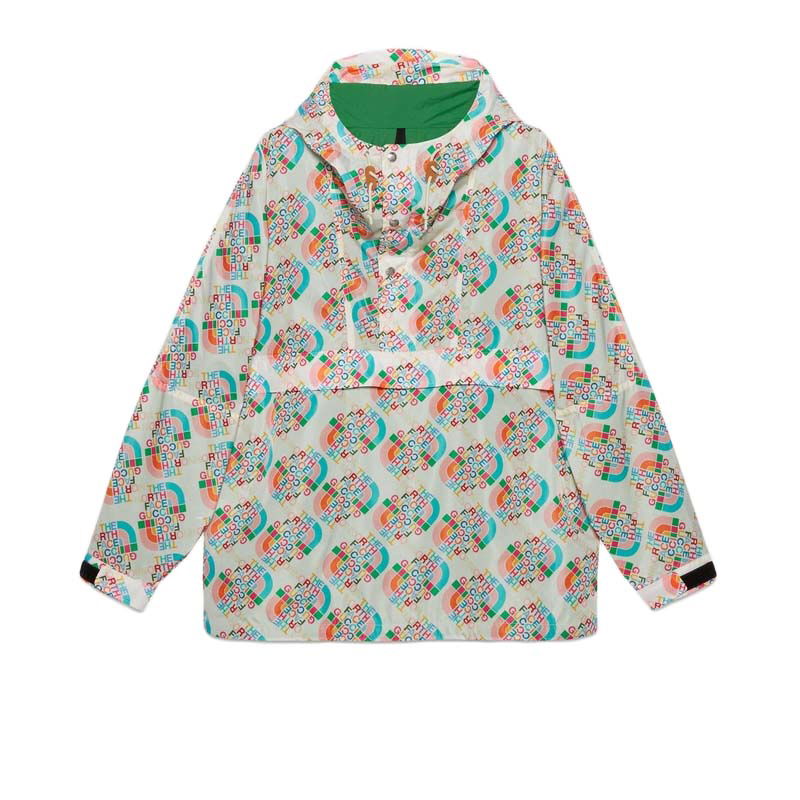 Jakke Gucci The North Face x Nylon Jacket Ivory/Multicolor Grøn | 671467 ZAH9J 9486