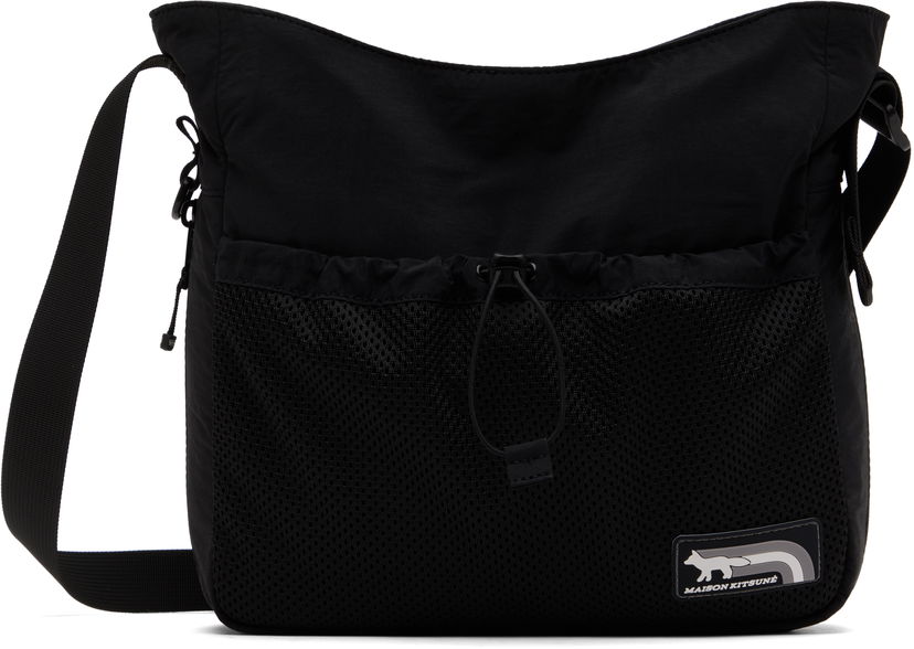 Skuldertaske MAISON KITSUNÉ Maison Kitsuné Flash Fox Messenger Bag Sort | NM05172WQ4034