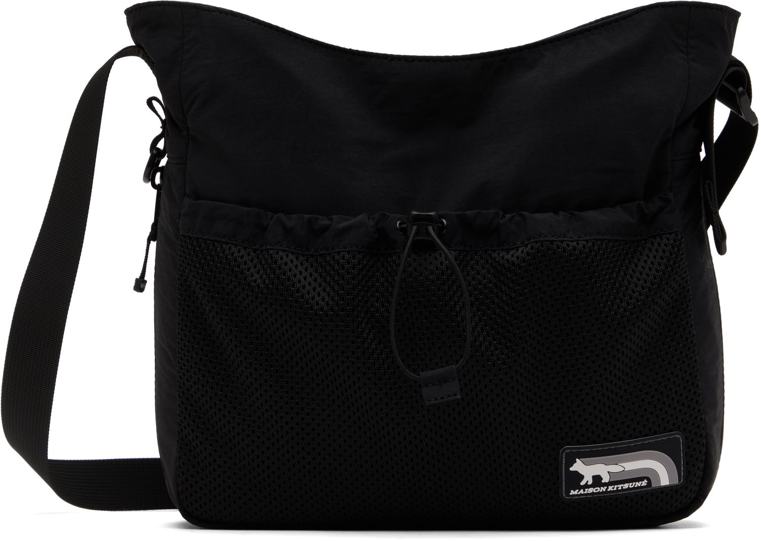 Skuldertaske MAISON KITSUNÉ Maison Kitsuné Flash Fox Messenger Bag Sort | NM05172WQ4034, 0