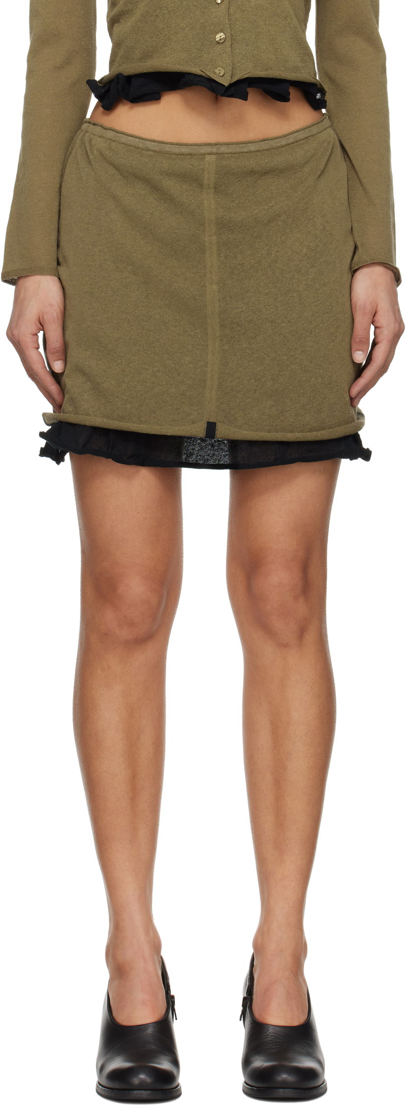 Nederdel Eckhaus Latta Eckhaus Latta Veil Miniskirt Grøn | 8030-EL-PS25-B -