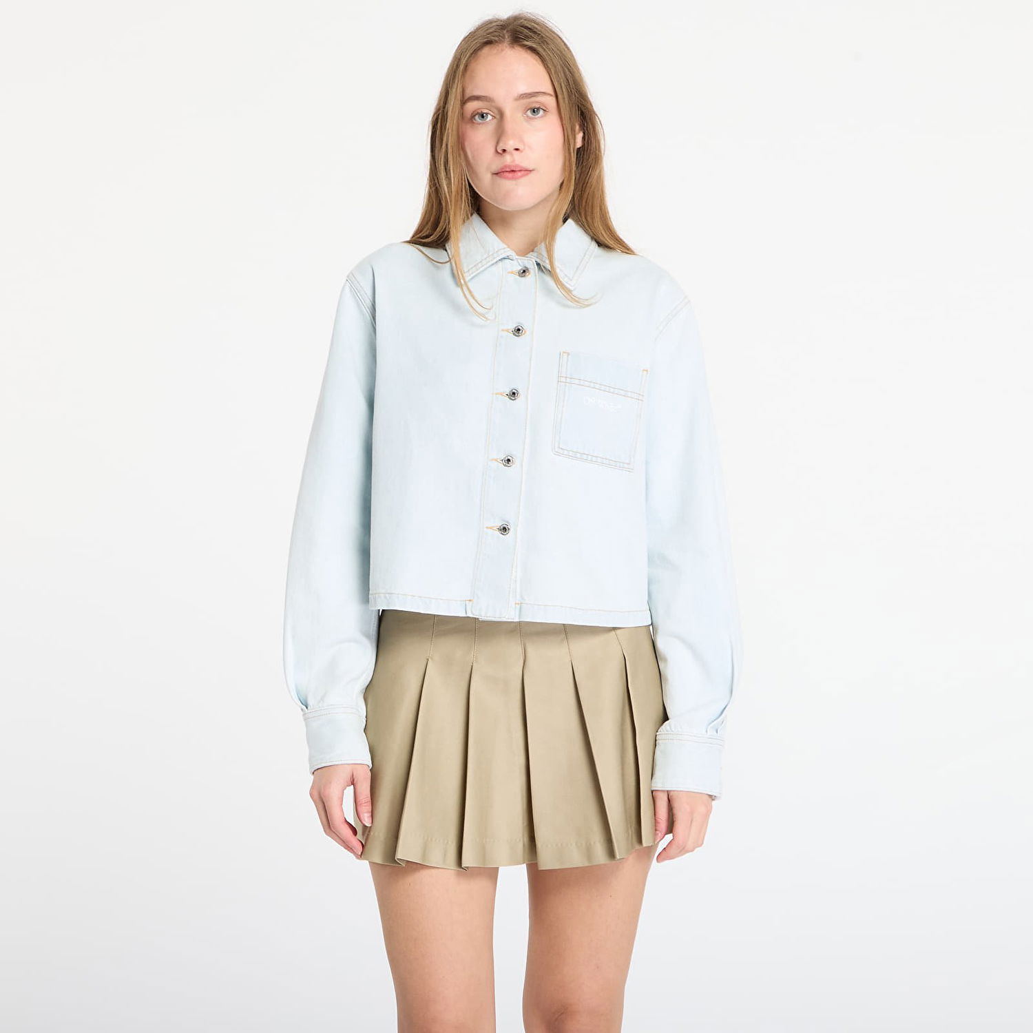 Skjorte Off-White Diag L/S Denim Pajama Shirt Blå | OWYD013F25DEN0024301, 0
