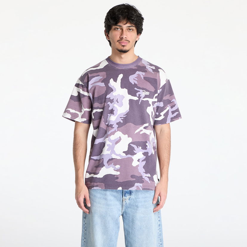 T-shirt Patta Patta Basic Woodland Camo T-Shirt Lilla | POC-BS25-1000-294-0003-184