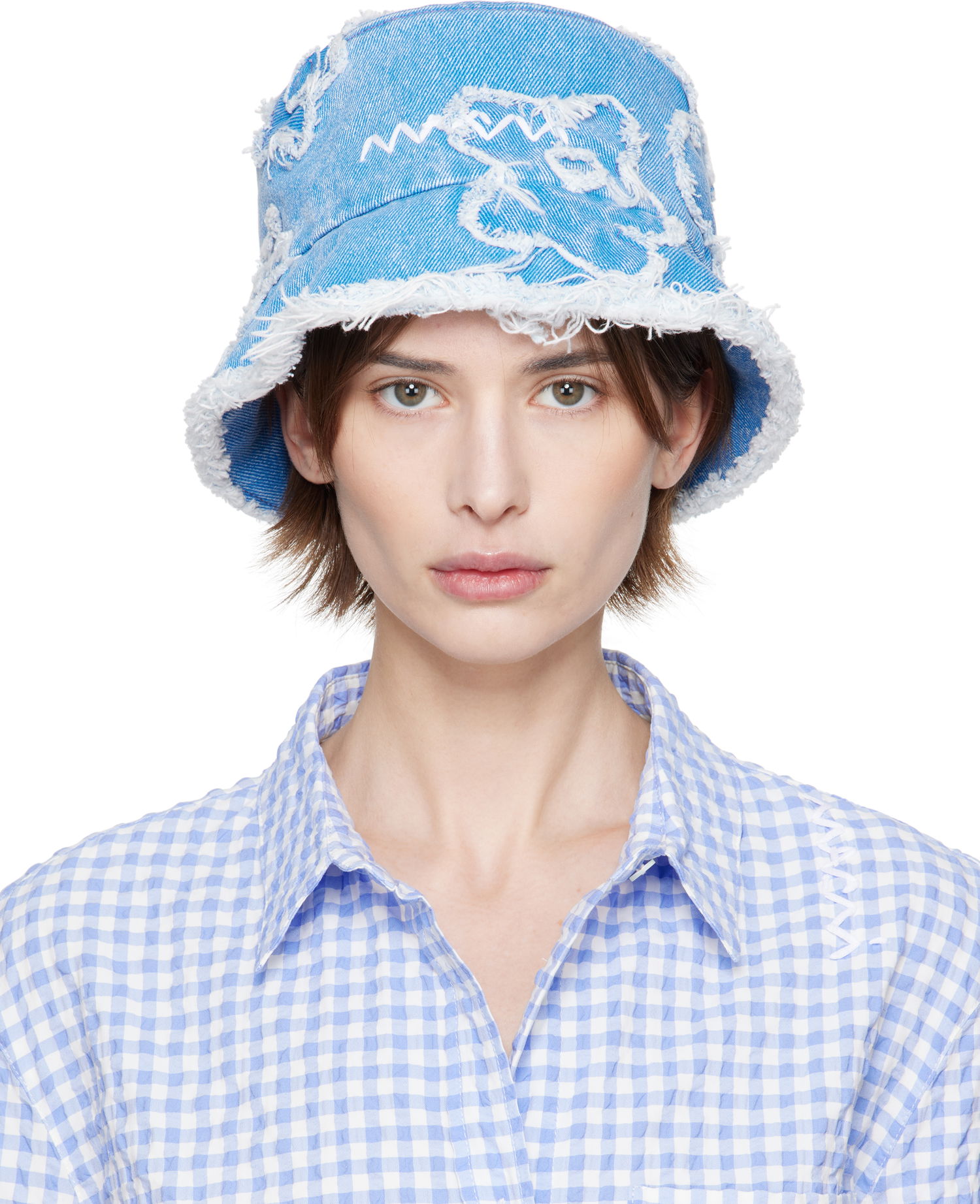 Hat Marni Marni Patched Denim Bucket Hat Blå | CLMC0146U0 USCX34, 0