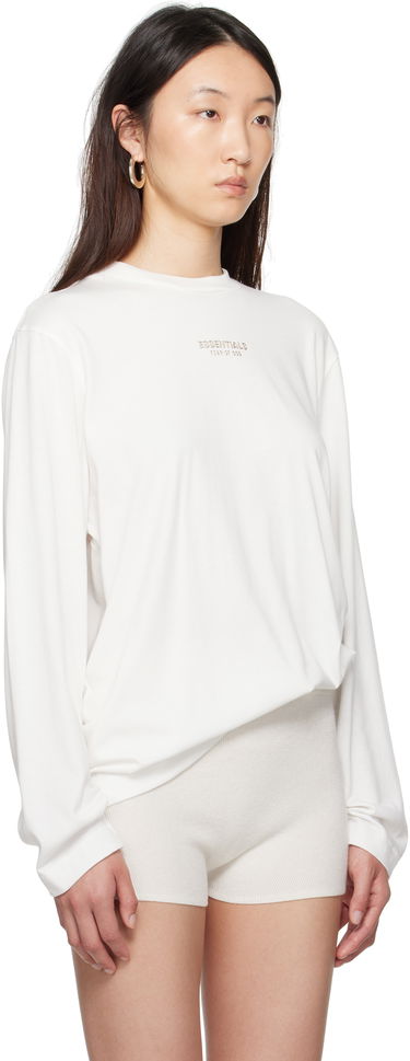 T-shirt Fear of God Fear of God ESSENTIALS Classic Fit Long Sleeve T-Shirt Hvid | 125SP255884FW, 1