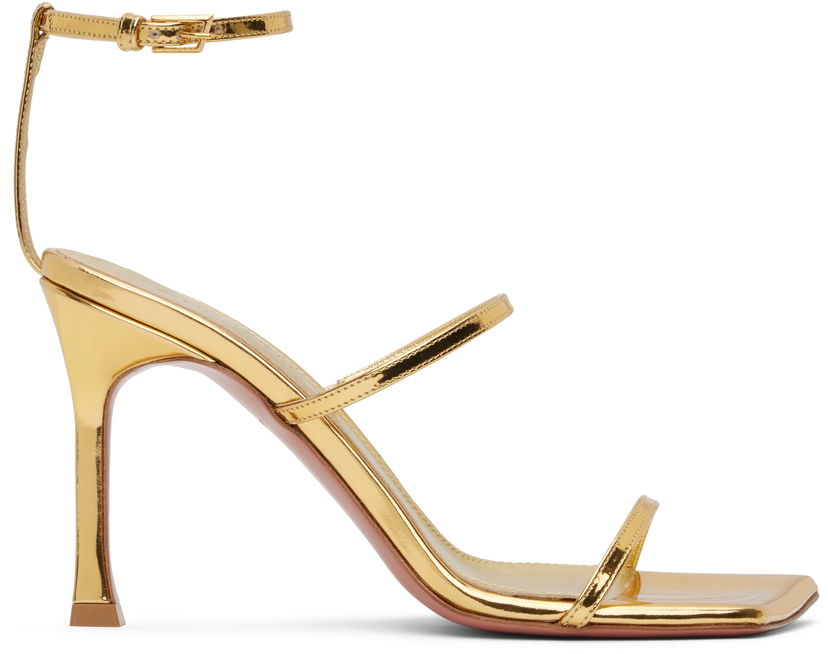 Tilbehør Amina Muaddi Amina Muaddi Maya Heeled Sandals Metalisk | MAYA SANDAL MIRROR