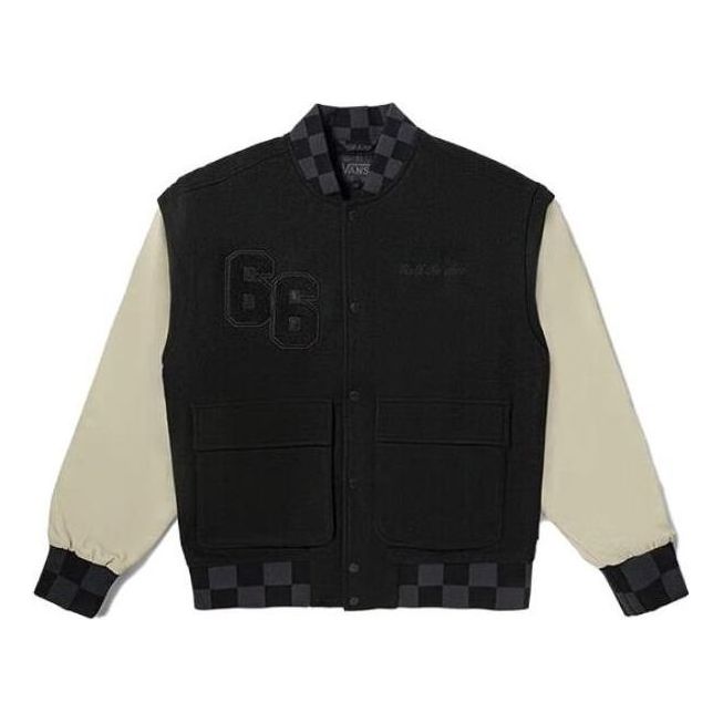 Bomberjakke Vans Logo Baseball Jacket Sort | VN000928BLK