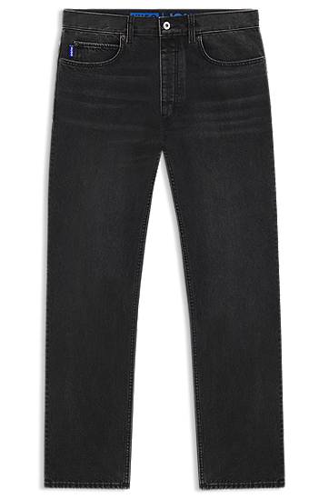 Jeans BOSS Regular Fit Washed Denim Jeans Sort | 50547125