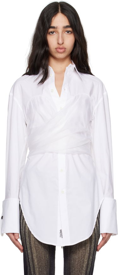 Skjorte Jean Paul Gaultier Jean Paul Gaultier Long Draped Shirt Hvid | 25/34-F-CH082-C071-01, 0
